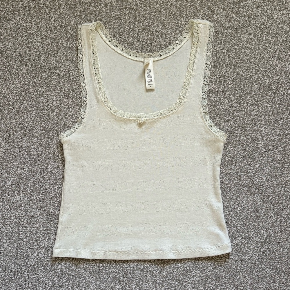 Skims Lace Pointelle Tank Top